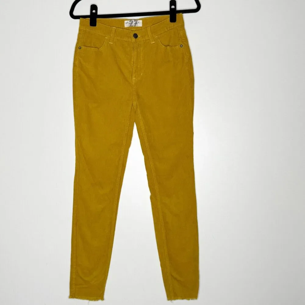 Free People We The Free Raw Hem Skinny Corduroy Pants Women's Size 27